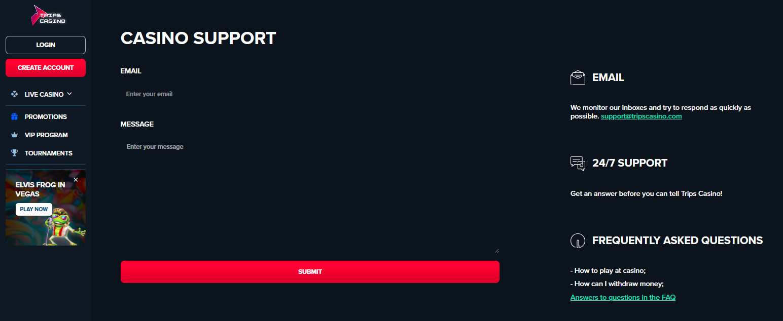 Trip Casino Registration