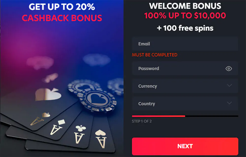 1Red Casino Registration