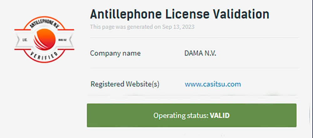 License Casitsu Casino Casitsu Casino License