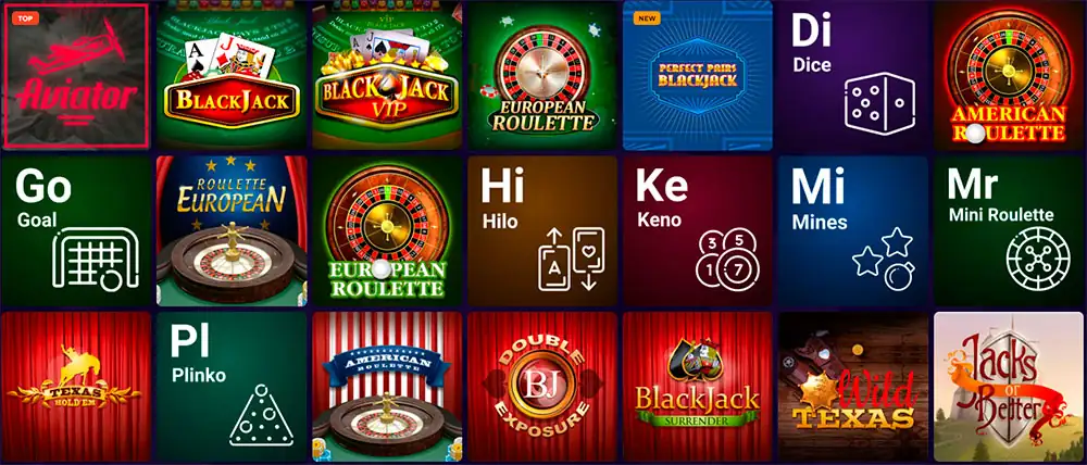 Dazard Online Casino Table Games