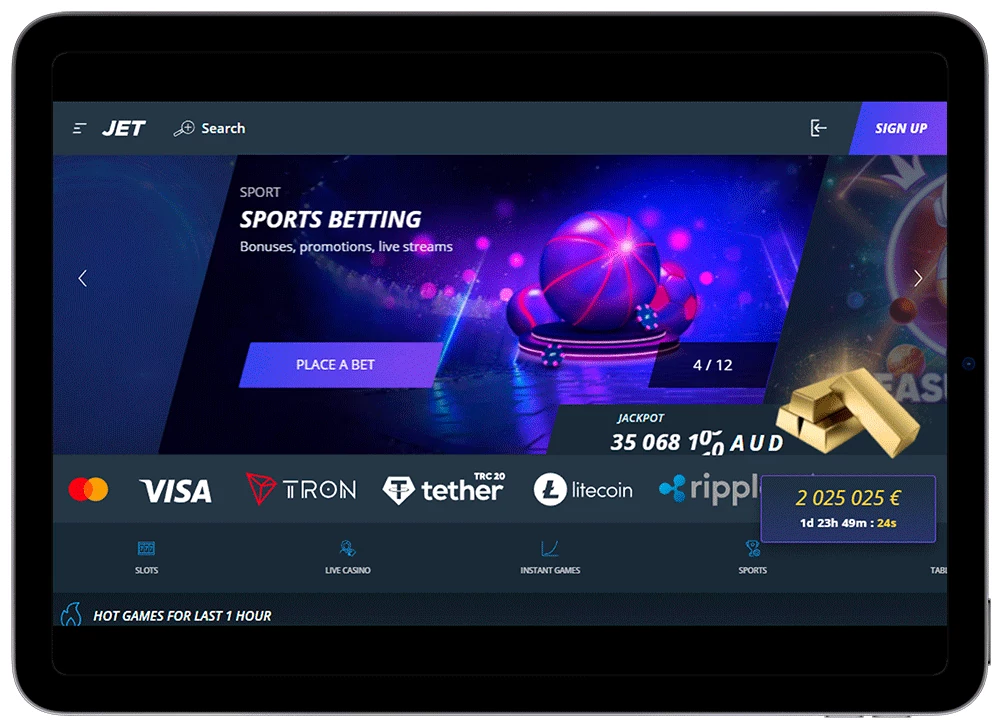 Jet Casino Mobile Version Features
